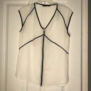 Sheer white zip up top